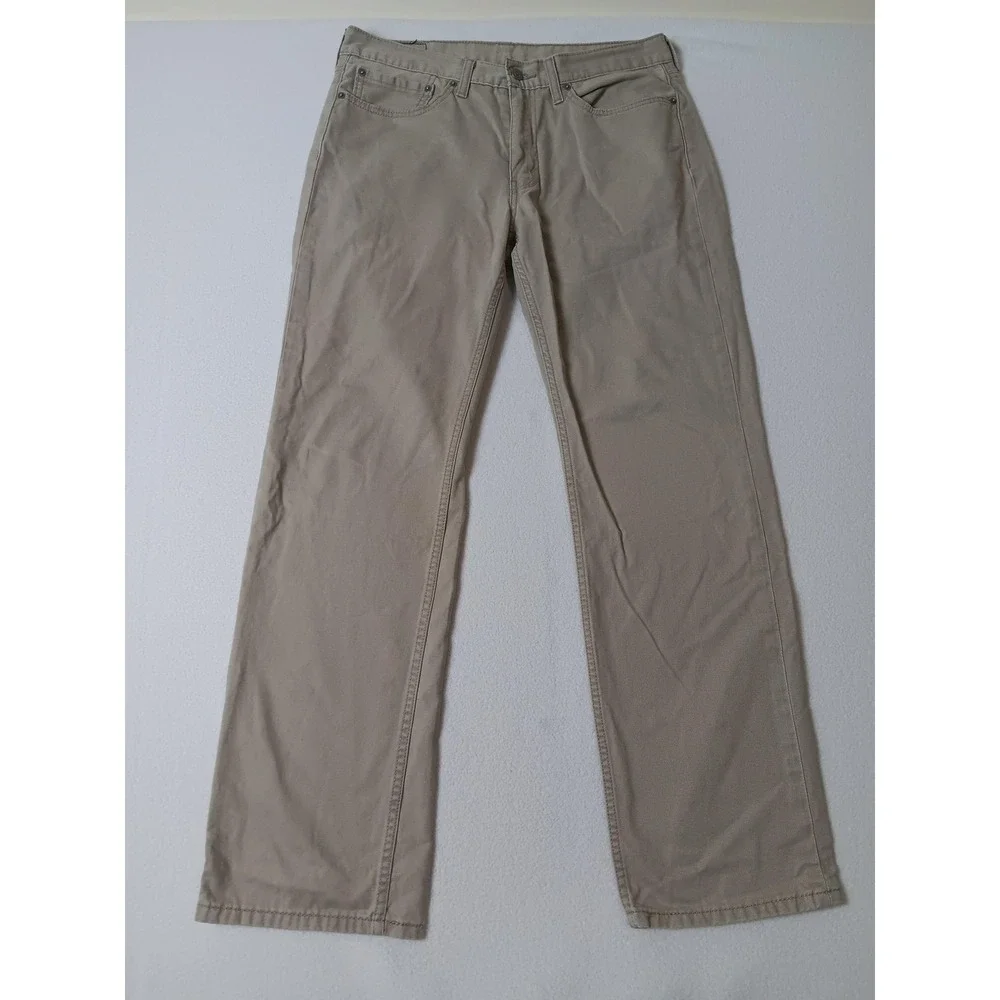 Levi's 514 Jeans‎ Mens W34 L32 Beige Straight Denim Cotton Classic Logo